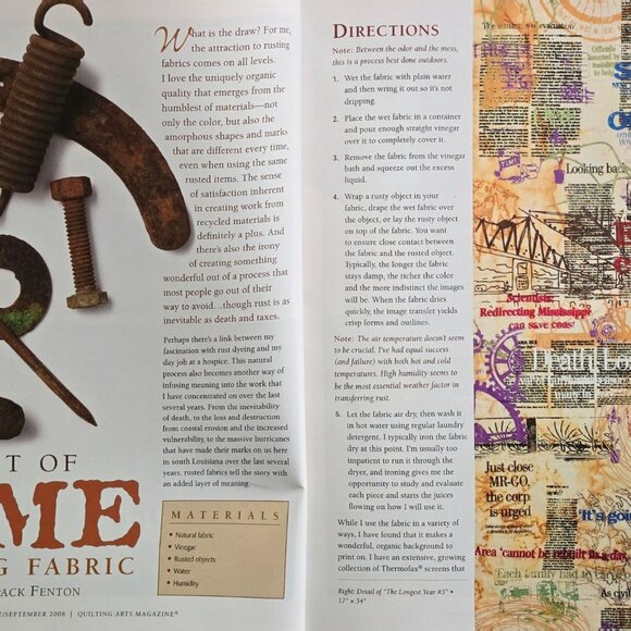 Quilting Arts Magazine August September 2008 Are Go Green Issue Quilted Pet Port - Picture 6 of 11